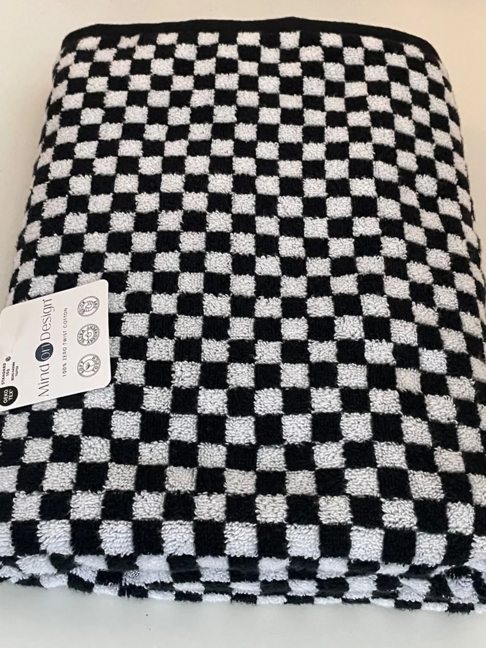 Mind On Design Black + White MacKenzie-Childs Courtly Check Inspired Bath Towel